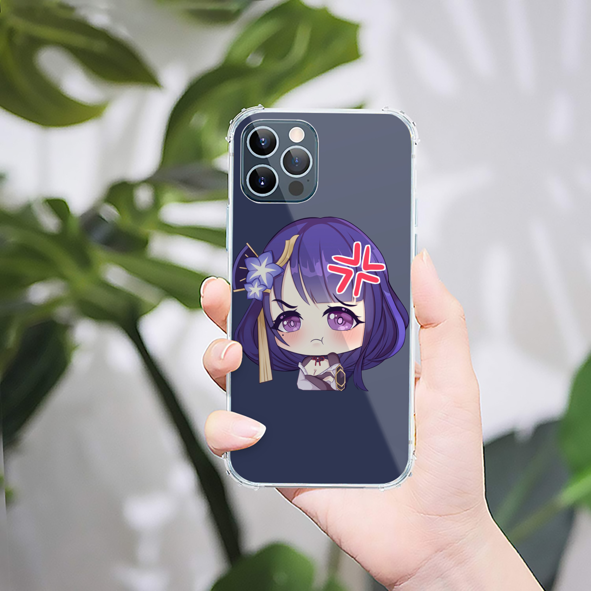 げんし神 雷電将軍 らいでんしょうぐん genshin Raiden Shogun 【iPhone 12シリーズ対応】透明スマホケース（クリアソフトケース）